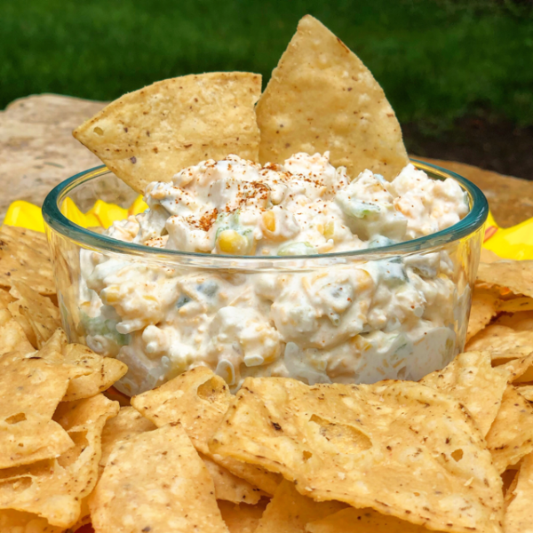 Corn, Jicama, & Chile Cheesy Fiesta Dip - Artful Palate