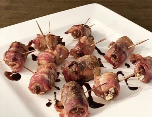 The Best Bacon Wrapped Dates with Chévre